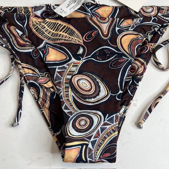 ALC NEW Amina Brown Abstract Bikini Bottom Large - Picture 4 of 7